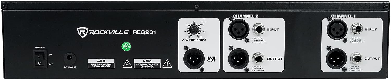 Rockville REQ231 V2 Dual 31-Band Pro Audio Graphic Equalizer, Rackmount, Sub Out, Low/High-Cut for Live Sound