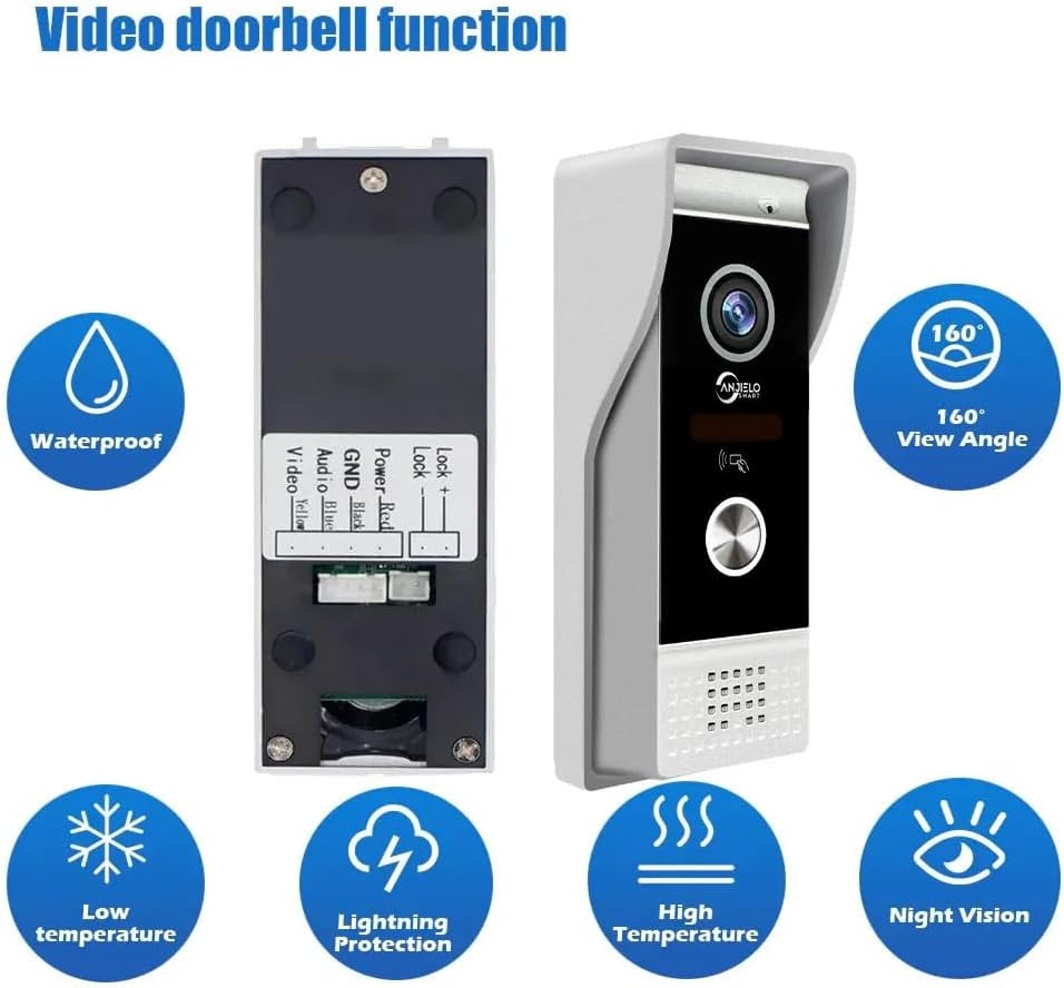 Wired Video Apartment Doorbell Intercom,1080P HD Touch Screen Monitor with Camera,7 Inch Ring Video Doorbell,TUYA WiFi Smart Home Video Intercom,Night Vision,Two-Way Audio (3 Monitor+1 Bell+1 Camera)