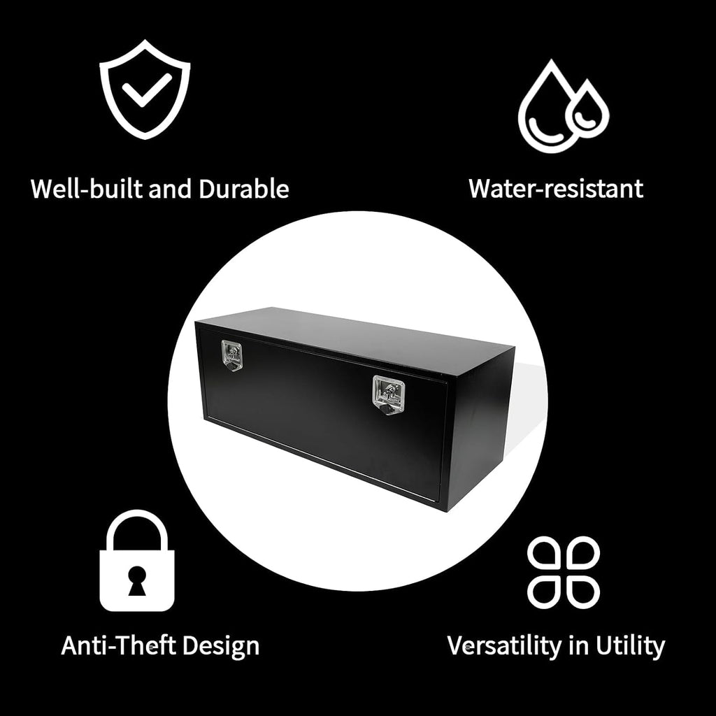 48 Inch Underbody Tool Boxes Set of 2,Underbody Truck Box w/T-Handle Latch and keys for Pickup Truck,Utility Tractor,RV,Waterproof Tool Chest For Storage & Organization-48 × 12 × 14 inch