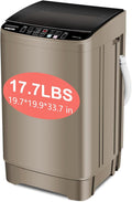F.W.WOOLWORTHS 17.7 lbs Washing Machine with Drain Pump, Full Automatic Washer with 10 Wash Programs 8 Water Levels for Home, Apartment, RVs, Dorm, Glod