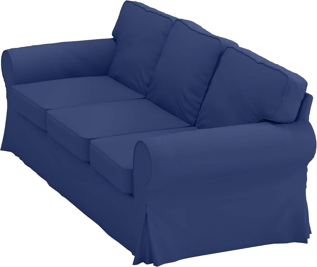 Heavy Duty UPPLAND (Not EKTORP) Sofa Cover Replacement Compatible with IKEA UPPLAND 3 Seat Sofa, Loveseat, Armchair, Sectional Corner, or Footstool Slipcover Only (Uppland 3 Cotton Blue)