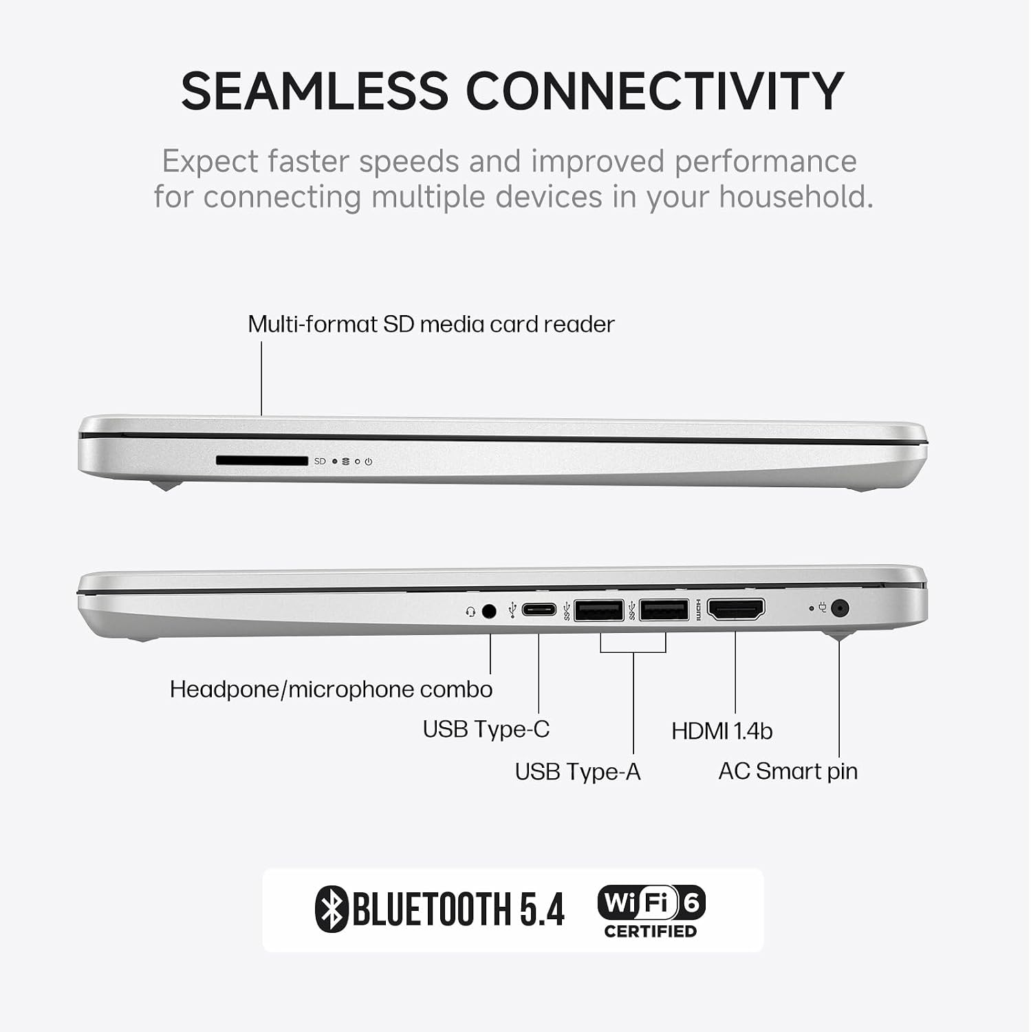HP 14 Inch Laptop Computer Student Business, Intel Processor N150, 4GB RAM, 384GB Storage(128GB UFS+256GB MSD), Copilot AI, 1-Yr Office 365, Wi-Fi 6, Ultra Light, Windows 11 Pro, Silver, W/Mouse