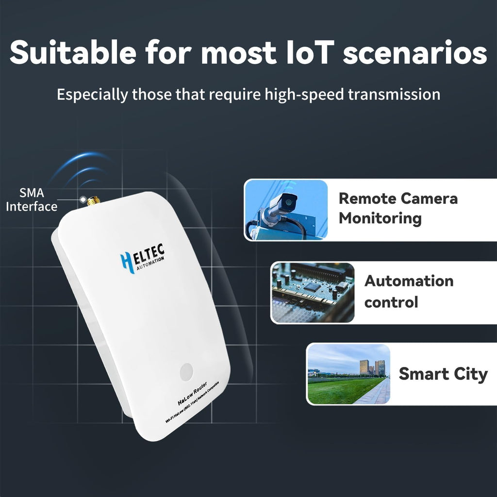 Heltec Wi-Fi HaLow Dongle Wireless Bridge 802.11ah Network Booster Long Range Wireless Access Extender Ethernet Bridge Repeater (STA+HT-H7608)