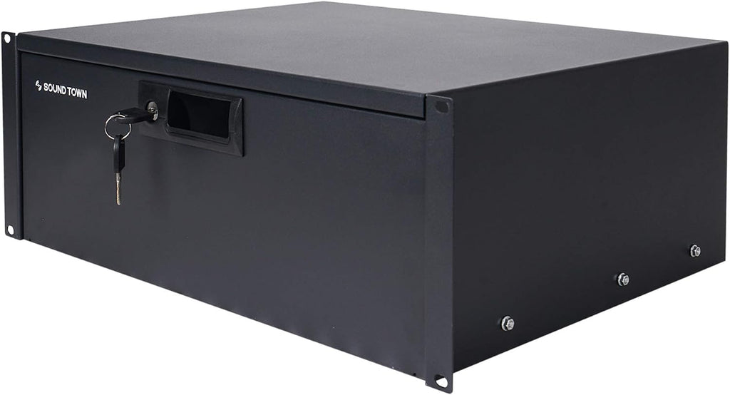 Sound Town 19-inch 4U Locking Rack Drawer, with Protection Foam (STRD-4D)