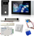 Tuya Smart Office/Home Wireless WiFi Doorbell Camera Security Video Intercom for Access Control System Color Touch Screen Phone App Remote Open with Lock/Fobs/Power Supply Doorbell