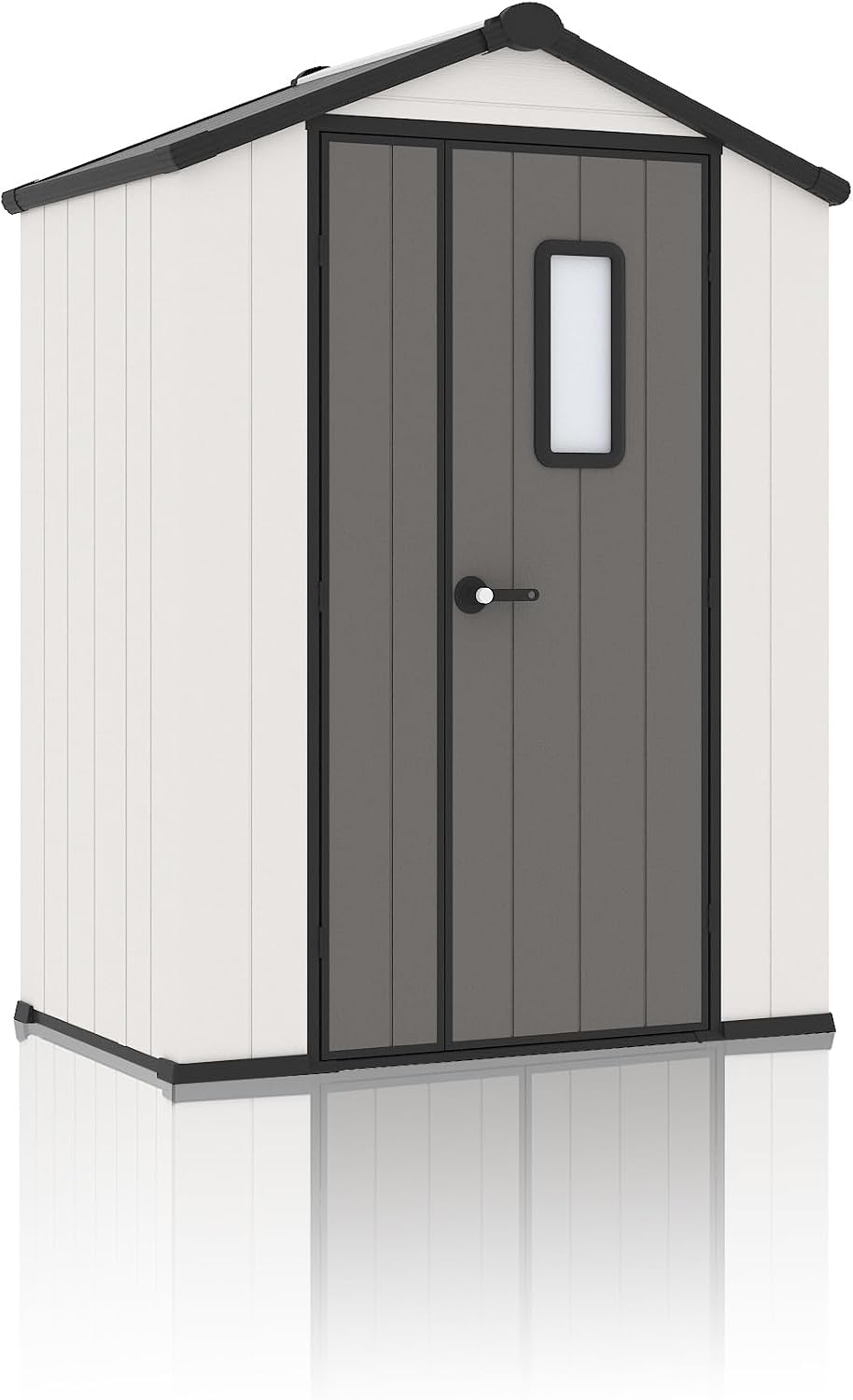 ‌Yokayoay 3x5 FT Resin Storage Shed, Featuring 0.6' Thick Panels, Weatherproof Outdoor Tool Shed with Floor for Garden, Lawn, Backyard