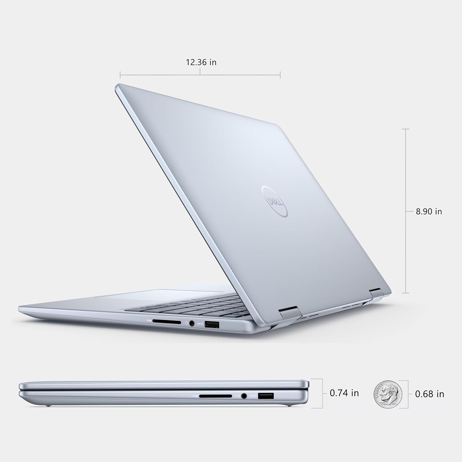 Dell Inspiron 14 2-in-1 Laptop for 2026 Business, Lifetime Office, Al Copilot, 14' FHD+ Touchscreen, AMD Ryzen 5, 16GB RAM, 1TB Storage (512GB SSD+500GB Ext), FP, Backlit KB, MarxsolAddon, Win 11 Pro