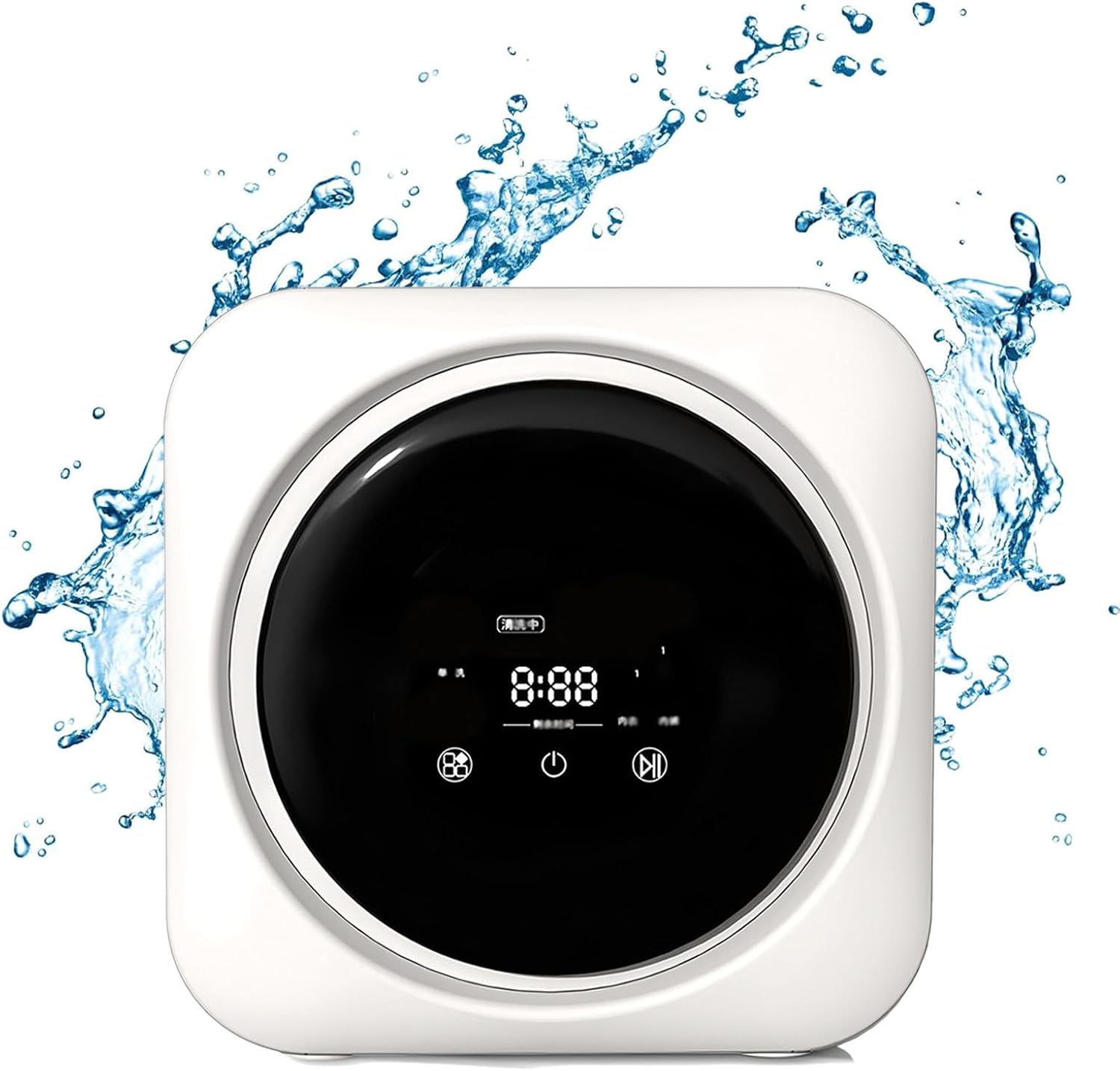 2 in 1 Mini Portable Washer and Dryer Combo, Mini Washing Machine with LCD Control Panel, Stainless Steel Drum, for Small Items of Clothing, Underwear, and Socks