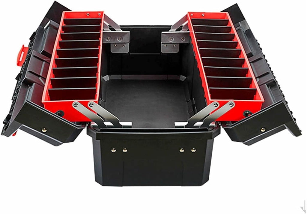 Portable Tool Box Portable Tool Box Hardware Tool Storage Box Household Multi-Function Car Repair Box Folding Double Clamshell Tool Container Small Parts Box