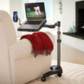 LEVO G2 V16 Rolling Laptop Workstation Stand Cart with Mouse Tray and Phone Holder for Bed Couch Recliner or Chair, Adjustable Mobile Desk for Remote Office Reading and Study