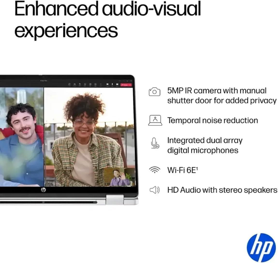 HP OmniBook 5 Flip (Next Gen Envy x360) 2-in-1 Laptop (14' 2K IPS Touchscreen, Intel 10-Core 5 120U (> i7-1255U), 8GB DDR5 RAM, 512GB SSD) for Business, Students, 5MP IR Webcam, Backlit, Win 11 Pro