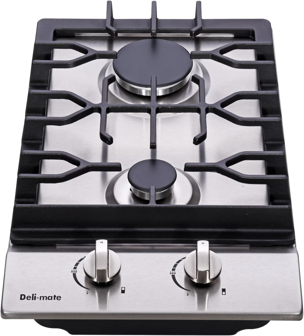 12' Gas Cooktop Dual Fuel 2 Sealed Burners Stainless Steel Drop-In Gas Stove DM223-SA01BZ Gas Hob