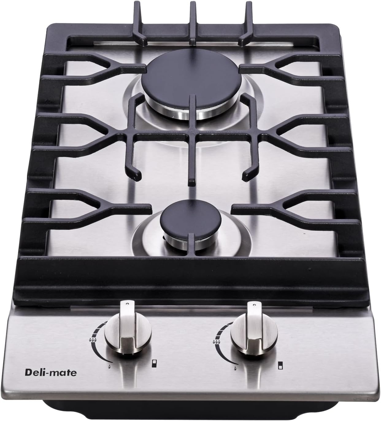 12' Gas Cooktop Dual Fuel 2 Sealed Burners Stainless Steel Drop-In Gas Stove DM223-SA01BZ Gas Hob