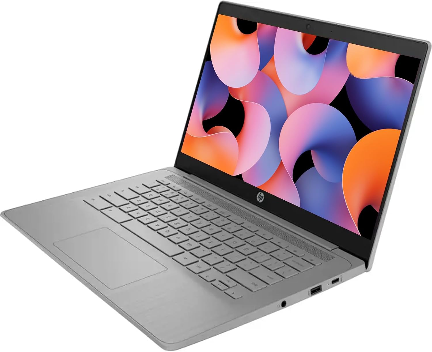 HP Chromebook 14 Laptop, Quad-Core Intel Celeron Processor N4500(> N4020) 4GB RAM, 192GB Storage,(64GB eMMC+128GB SD Card) 14''HD Display, Wi-Fi6, Bluetooth, Chrome OS, Long Battery Life, Modern Grey
