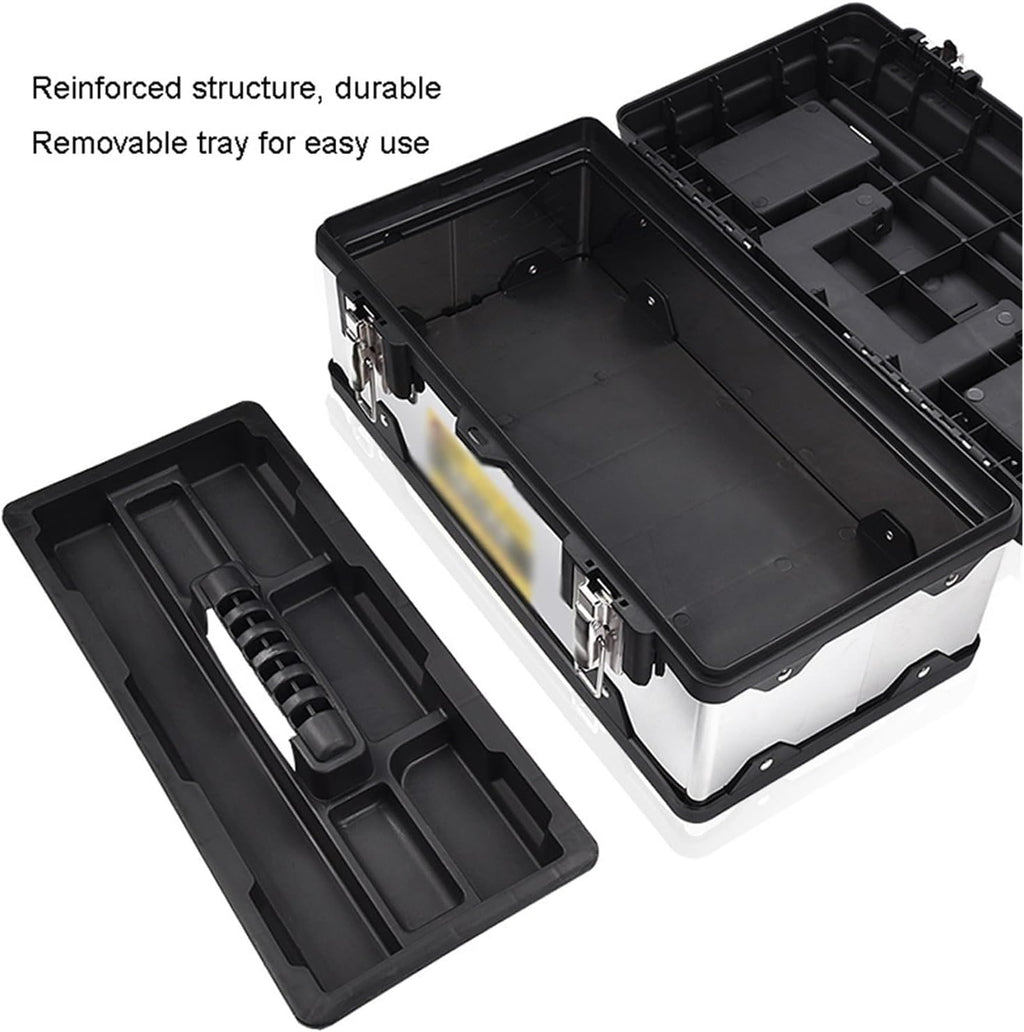Tool Box Tool Box Stainless Steel Toolbox Multi-Function Household Portable Hardware Repair Kit Extra Storage and Steel Lock Storage Box（17 Inch /20 Inch ） Tool Storage(20inch)