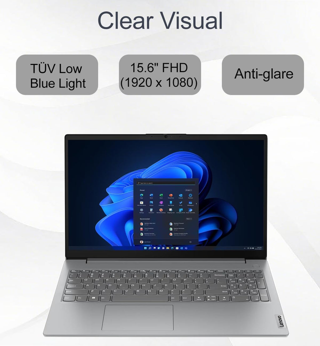 Lenovo Laptop V15 for Business and Student (15.6' FHD Anti-Glare, AMD Ryzen 5 7520U (> Intel i5-1235U), 16GB DDR5 RAM, 512GB SSD), Numeric Keypad, Webcam w/Shutter, Ethernet, Wi-Fi 6, HDMI, Win 11 Pro