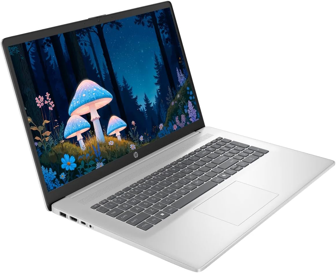 HP Touchscreen 17.3' Business Laptop Computer, 32GB RAM 1TB SSD, Windows 11 Laptop with AI Copilot Ready, AMD Ryzen 5 7430U Processor, AMD Radeon Graphics, NLY Earphones, Silver