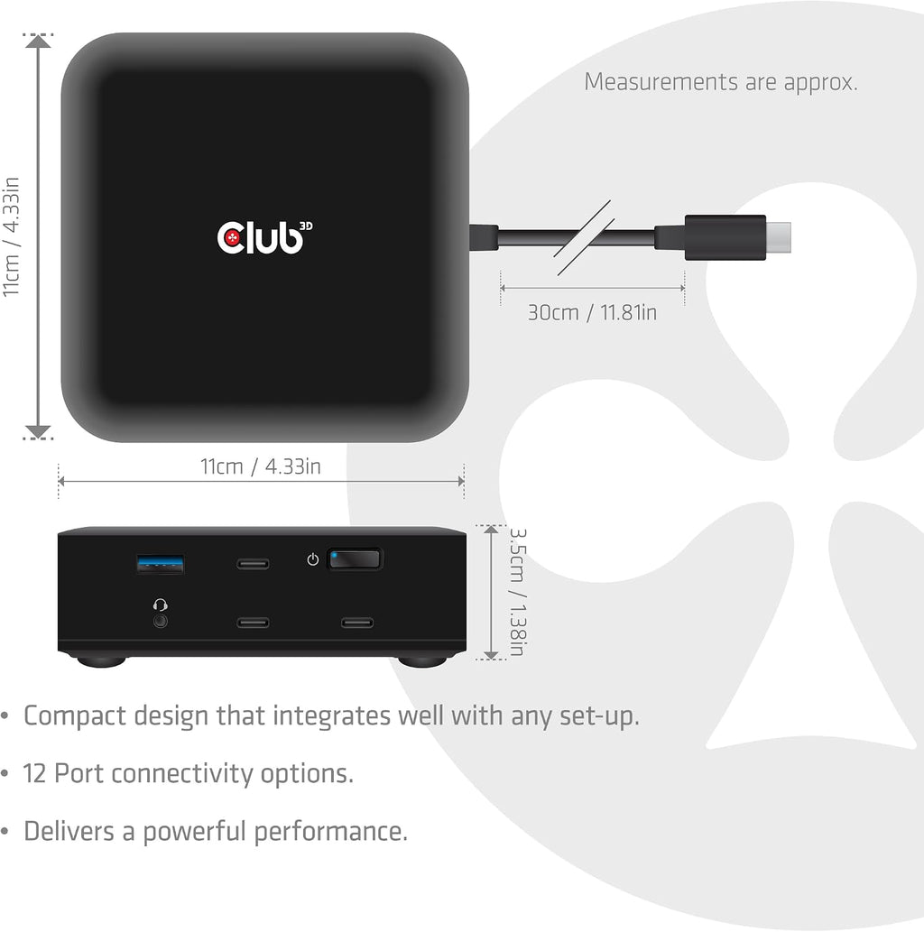 USB C Displaylink Docking Station Quad Monitor - 12-in-1 Laptop Dock 4K 60Hz HDMI DisplayPort 8K 60Hz, 100W PD Charging, 2.5G Ethernet, USB Hub for MacBook Pro Windows - CSV-2542