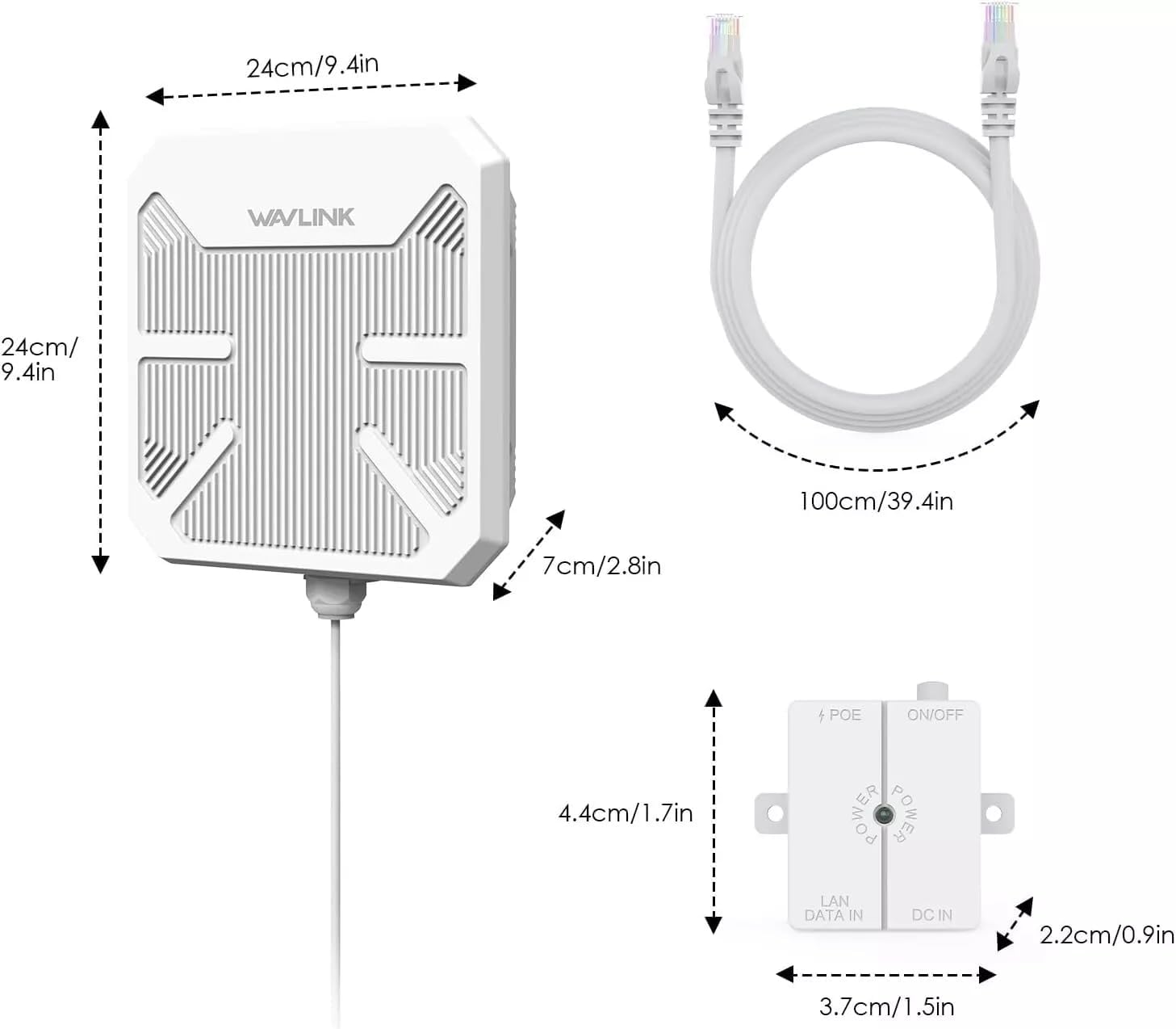 WAVLINK AX3000 Outdoor WiFi 6 Extender, Dual Band Long Range WiFi Repeater/Wireless Access Point/Router with PoE/ 3KM PtP Transmission, IP67 Waterproof, Supports Up to 256 Devices for Camping, Farm