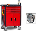 Tool Box 3-Drawer Rolling Tool Chest with Wheels, Portable Steel Tool Cabinets with Drawers and Locking System for Warehouse, Garage Tool Storage(Red)