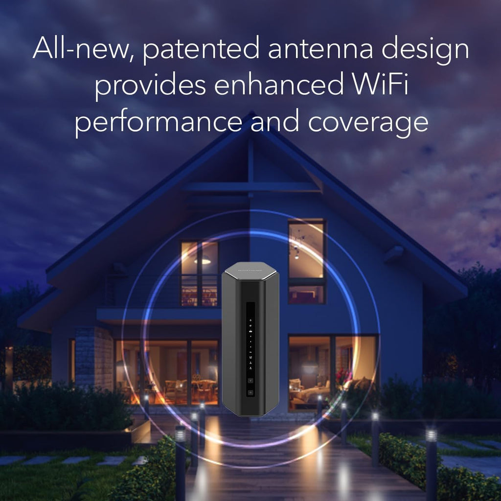 NETGEAR Nighthawk Tri-Band WiFi 7 Router (RS500) – Router Only, BE12000 Wireless Speed (up to 12 Gbps) - Covers up to 3,000 sq. ft., 120 Devices – 2.5 Gig Internet Port - Free Expert Help