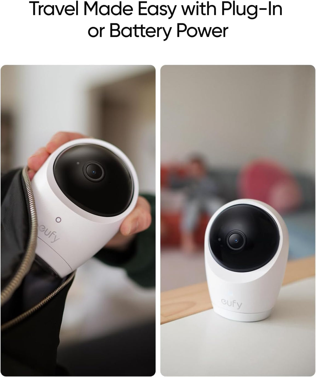 eufy Baby Monitor E20, 2K Resolution, 5'' 720p Display, Hybrid Connection, Wi-Fi & No Wi-Fi Control, Pan-Tilt, 4× Zoom, Night Vision, Built-in Battery Camera, ANR, Smart Alerts, 24/7 Recording