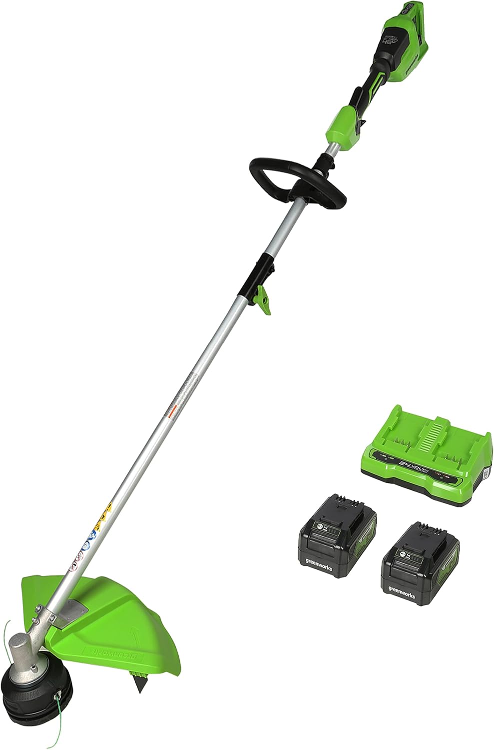 Greenworks 48V (24V x 2) 16' Brushless (Attachment Capable) Cordless String Trimmer, (2) 4.0Ah Batteries and Dual Port Rapid Charger Included