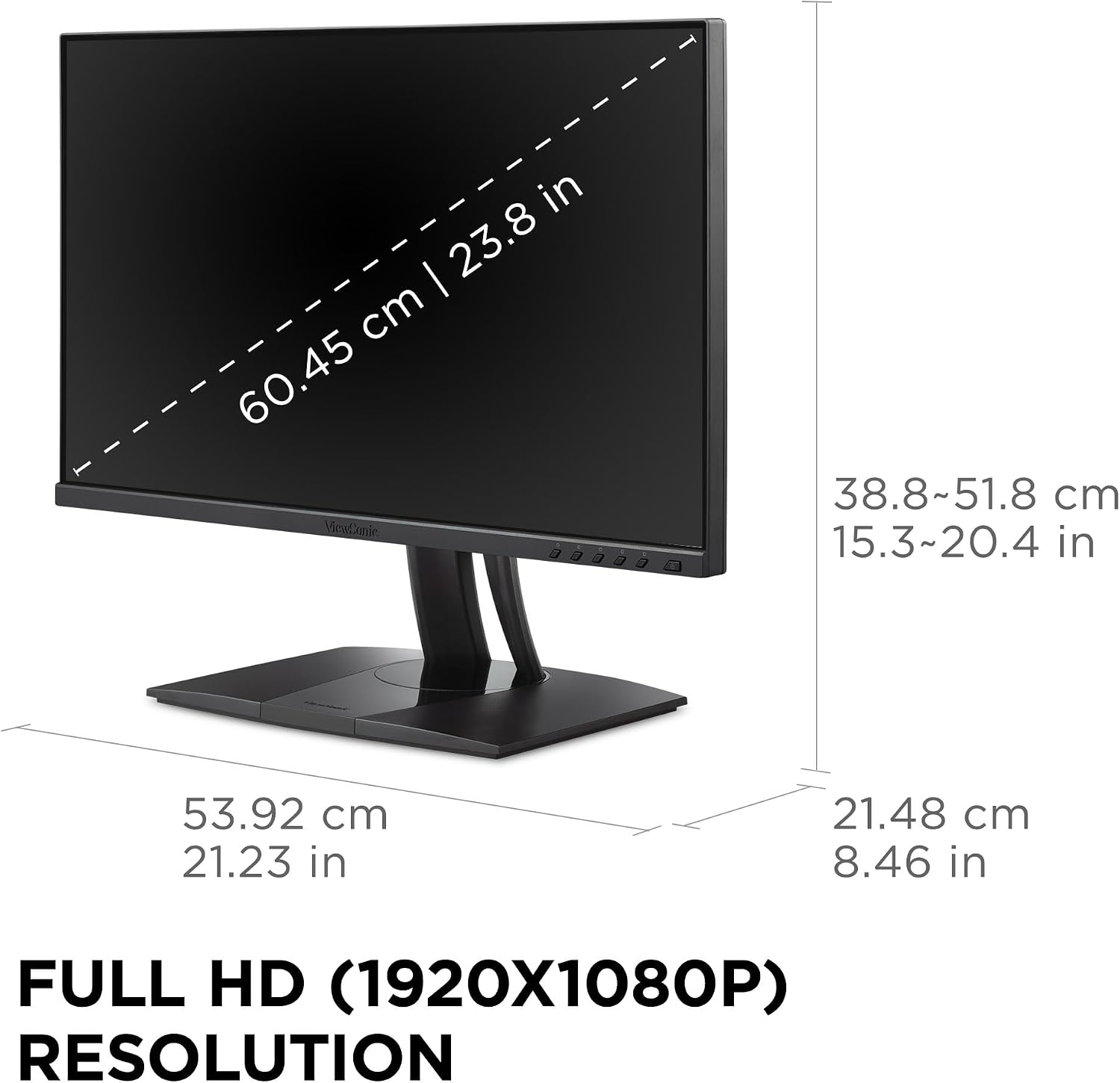 ViewSonic VP2456A 24 Inch 1080p ColorPro Monitor, IPS with 100% sRGB and Pantone Validated for Professional Graphic Design, Advanced Ergonomics, 120Hz, 90W USB-C, HDMI, and DisplayPort Inputs