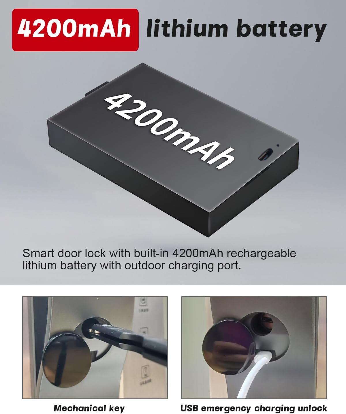 3D Face Recognition Door Lock with Lockbody, Video Smart Lock with Camera&Doorbell, Front Door Keyless Entry Lock, WiFi&Tuya APP Control/Fingerprint/IC Card/Password/Keys