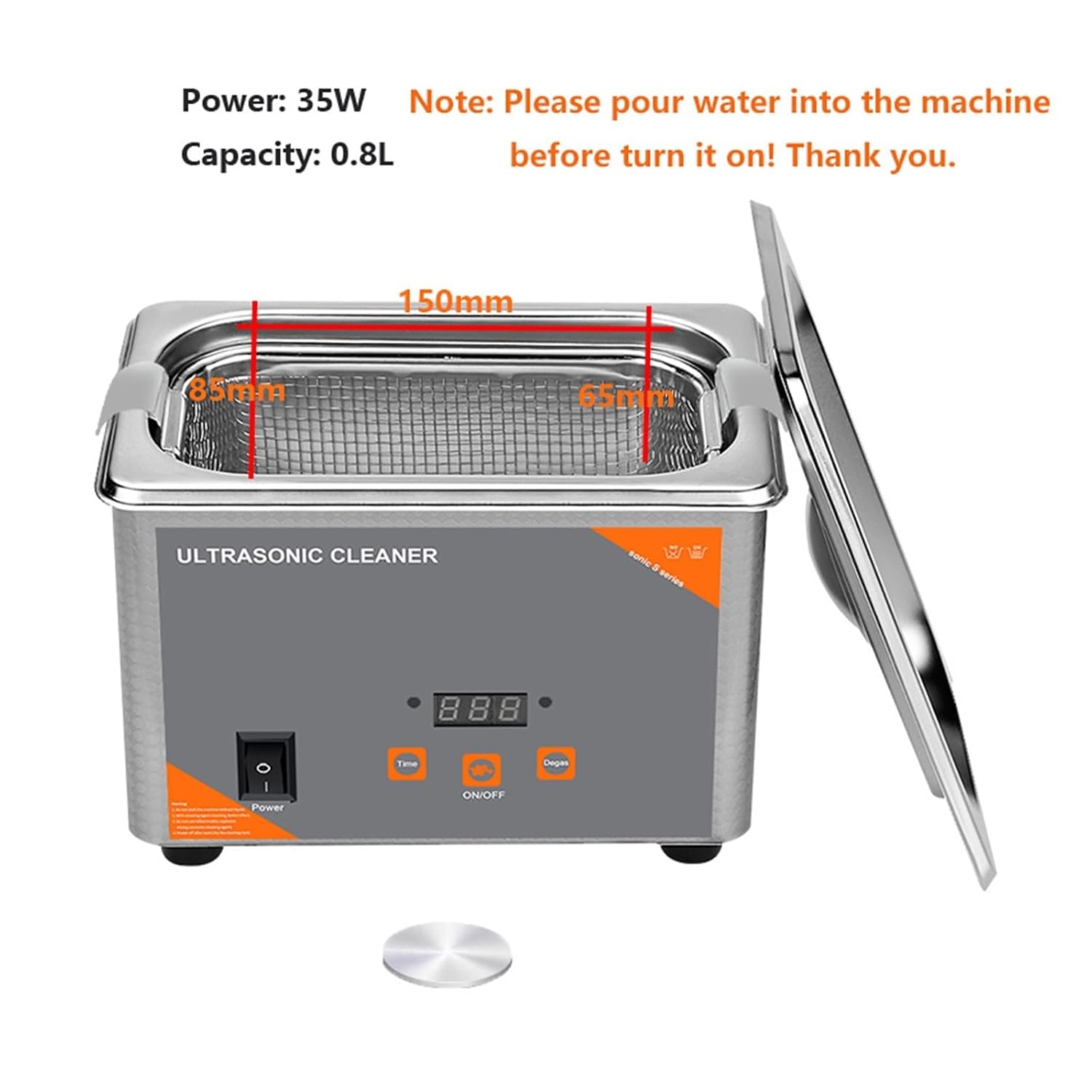 Ultrasonic Cleaners, 800ml Ultra Cleaner Digital Time 35W Washing Jewelry Necklace Glasses Watch Brush Ultrasound Washer Machine