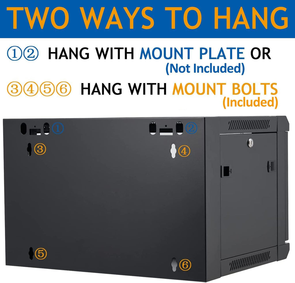 6U Wall Mount Server Cabinet Network Rack Enclosure Locking Glass Door by Tedgetal
