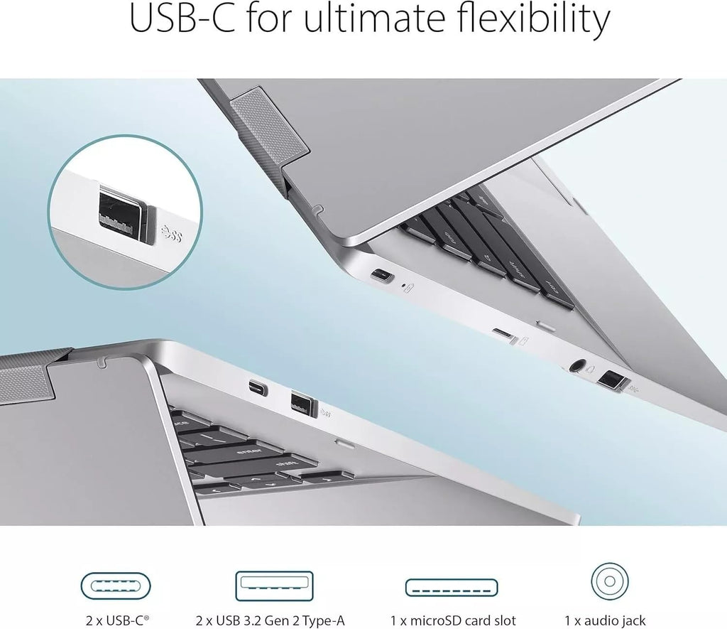 ASUS Chromebook 14 Laptop (14' FHD Anti-Glare, Intel Celeron N4500, 4GB RAM, 128GB Storage (64GB eMMC+ 64GB IST SD Card)), Home & Student, IST HUB, 12-Hour Long Battery Life, Webcam, Wi-Fi, Chrome OS