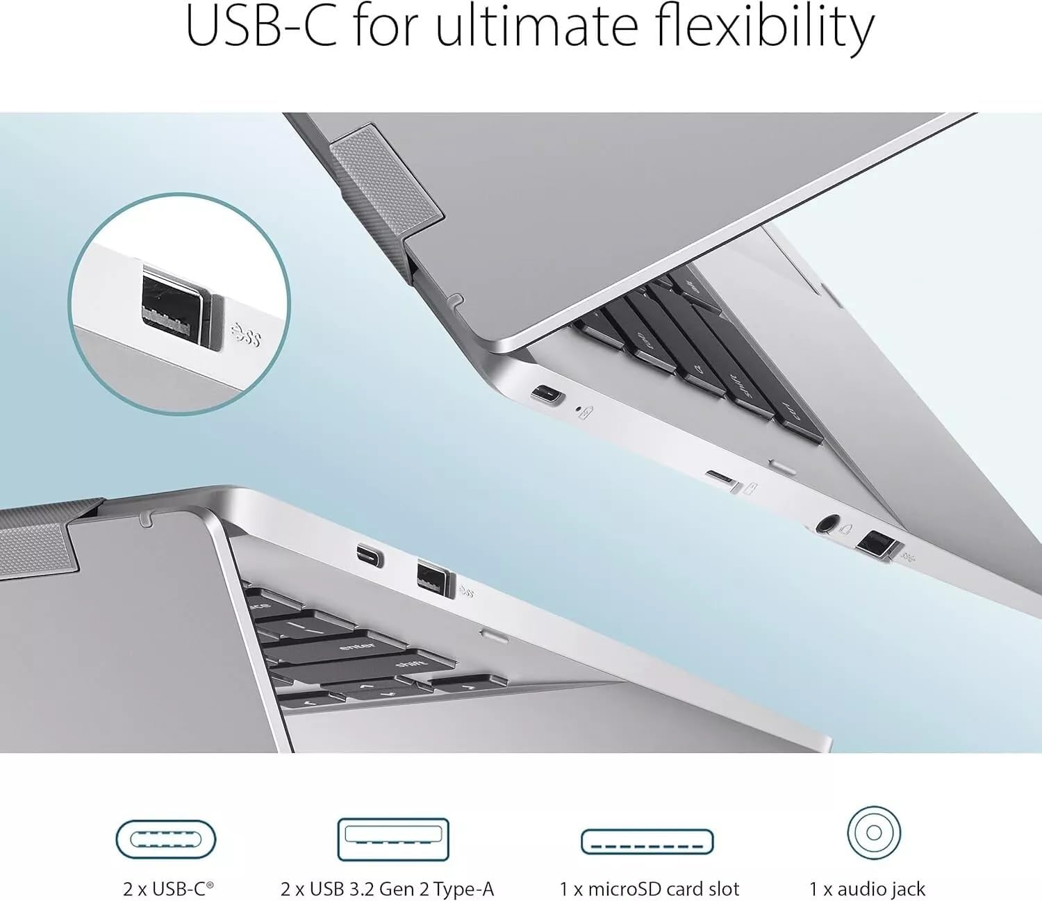 ASUS Chromebook 14 Laptop (14' FHD Anti-Glare, Intel Celeron N4500, 4GB RAM, 128GB Storage (64GB eMMC+ 64GB IST SD Card)), Home & Student, IST HUB, 12-Hour Long Battery Life, Webcam, Wi-Fi, Chrome OS