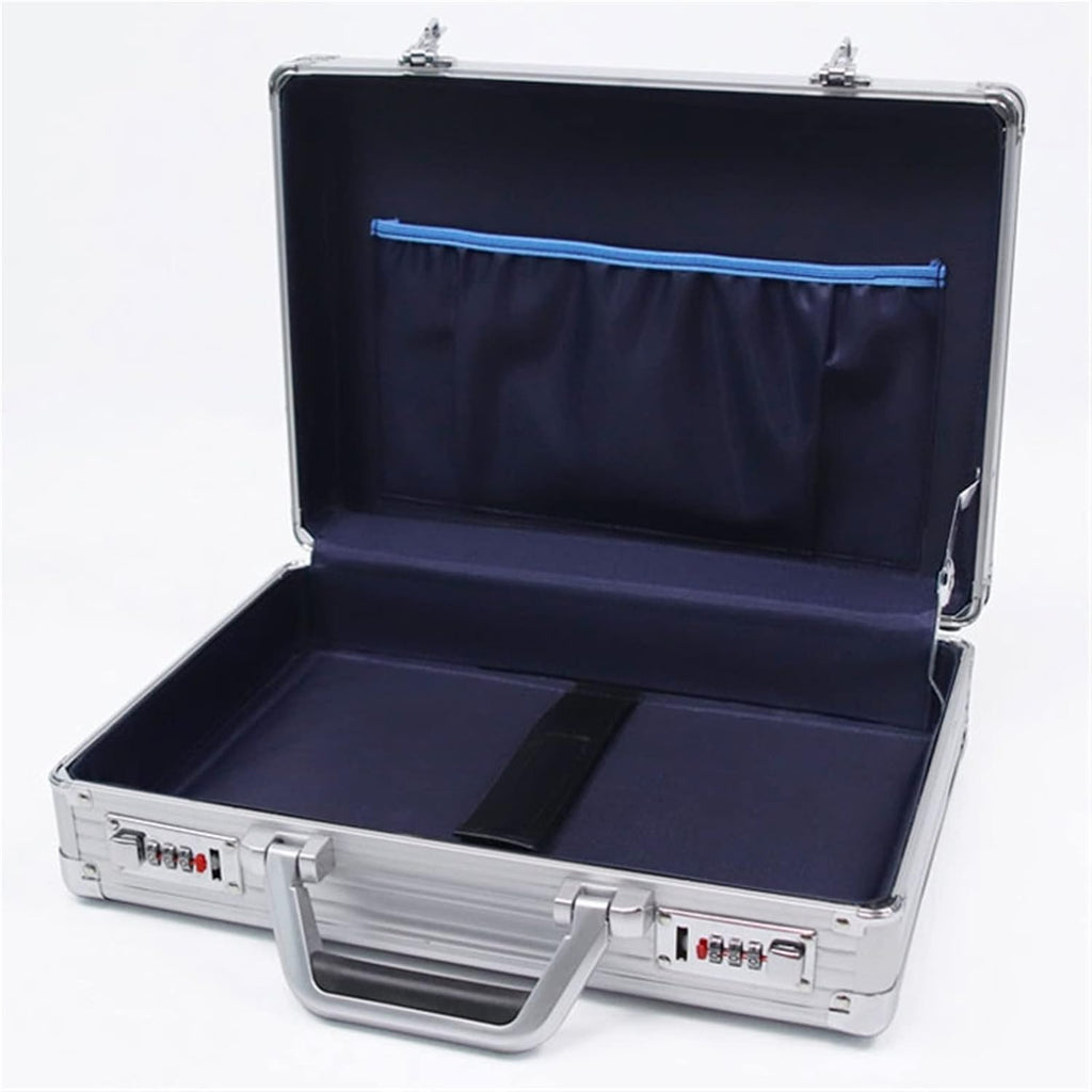 Portable Tool Box Portable Aluminum Hard Tool Box Multifunctional Password Storage Tool Box Suitcase with Handle Storage Box Small Parts Box (Size : 37.5 * 26.5 * 10.5CM)