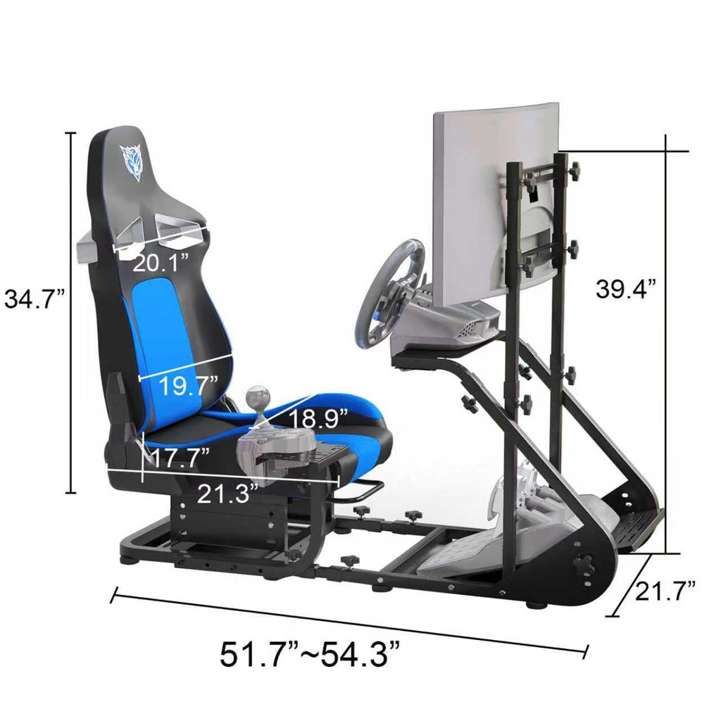 Runboll Racing Simulator Cockpit with Monitor Mount Fits for Logitech G923/G29/G920, Fanatec, Thrustmaster, and PXN, Adjustable Driving Simulators Without Handbrake, Pedals, Shift and Monitor