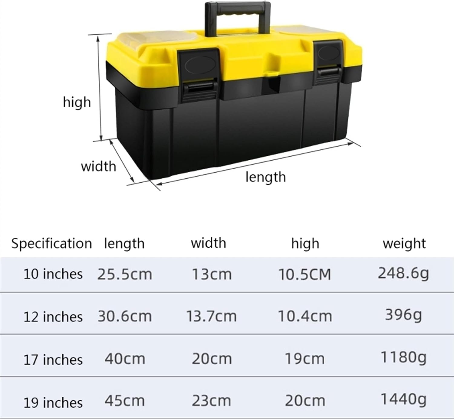 Portable Tool Box Plastic Tool Box Portable Tool Box Lockable Tool Box with Removable Tool Tray Electrician Auto Repair Box Storage Box Small Parts Box (Size : 17 inches)