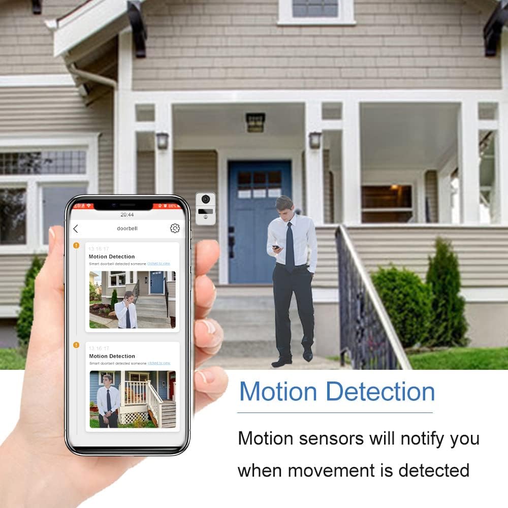Wired Video Doorbell Apartment Intercom with 7 inch Touch Monitor System,1080P Doorphone Door Camera,TUYA WiFi Smart Home Video Intercom Door Phone Kits for Home Villa (1 doorbell+4 Monitor)