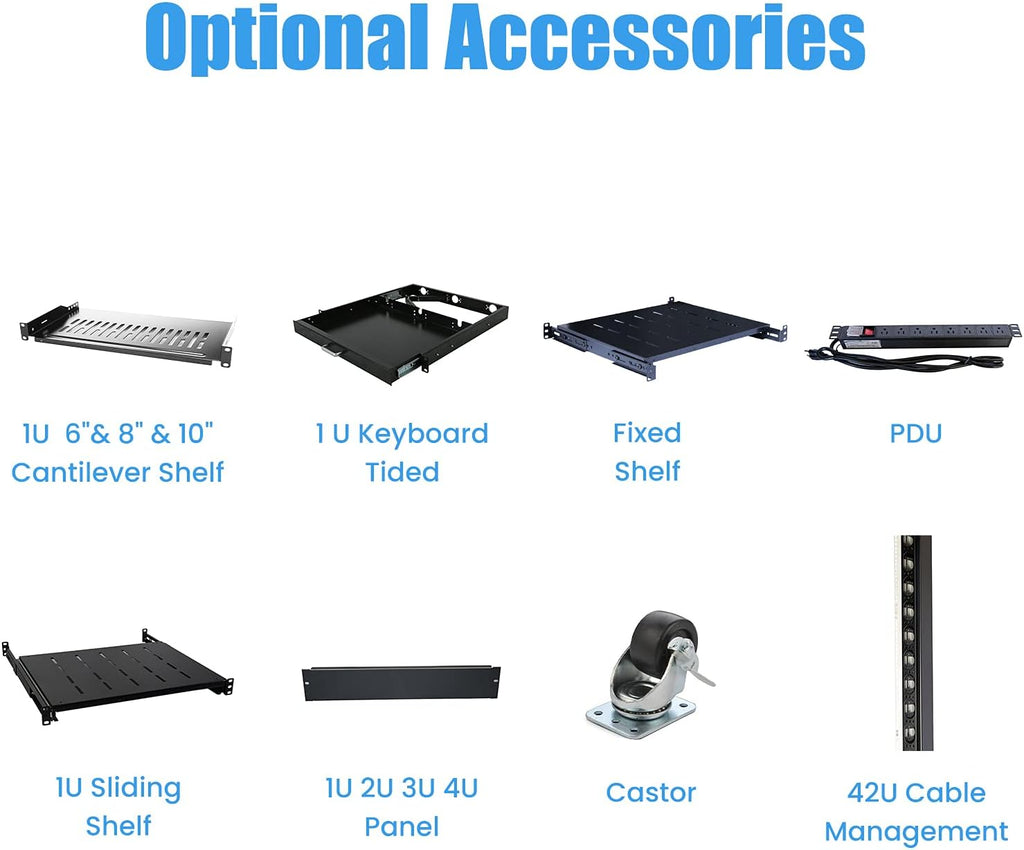 4 Post Open Frame 19inch Server/Audio Steel Rack Aluminum (36U-24)