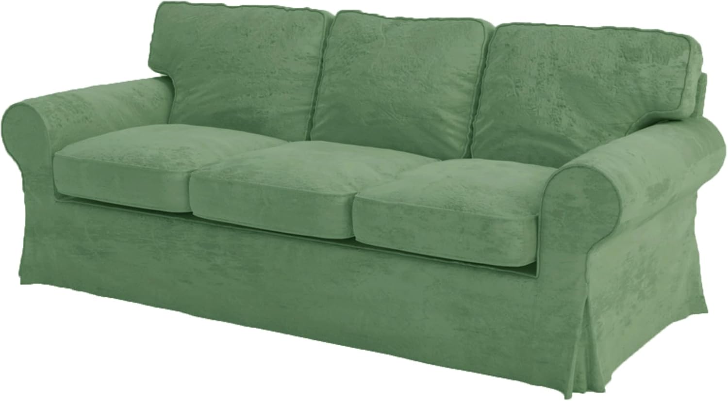 Heavy Duty UPPLAND (Not EKTORP) Sofa Cover Replacement Compatible with IKEA UPPLAND 3 Seat Sofa, Loveseat, Armchair, Sectional Corner, or Footstool Slipcover Only (Uppland 3 Velvet Light Green)