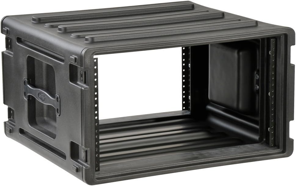 SKB 6U Roto Rack Case - Durable Polyethylene Gear Protector, Stackable, Waterproof with Twist Latches & Rubber Feet for Musicians, DJs, and A/V Equipment - Secure Transport & Storage Solution