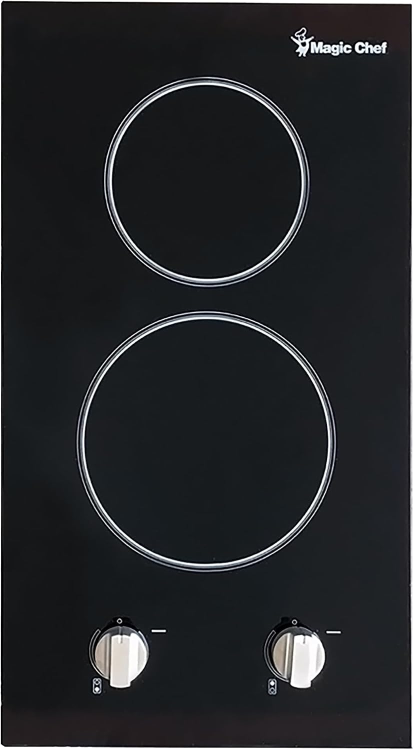 12 in. Radiant Electric Ceramic Glass Cooktop in Black with 2 Elements