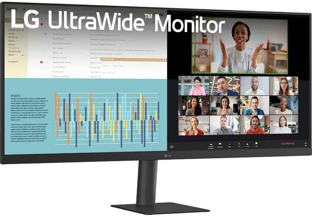 LG 34U511ABKIT1 34 inch UltraWide IPS WFHD Computer Monitor 2560x1080 100Hz 5ms 178 Degree Viewing Angle 400 Nits Brig