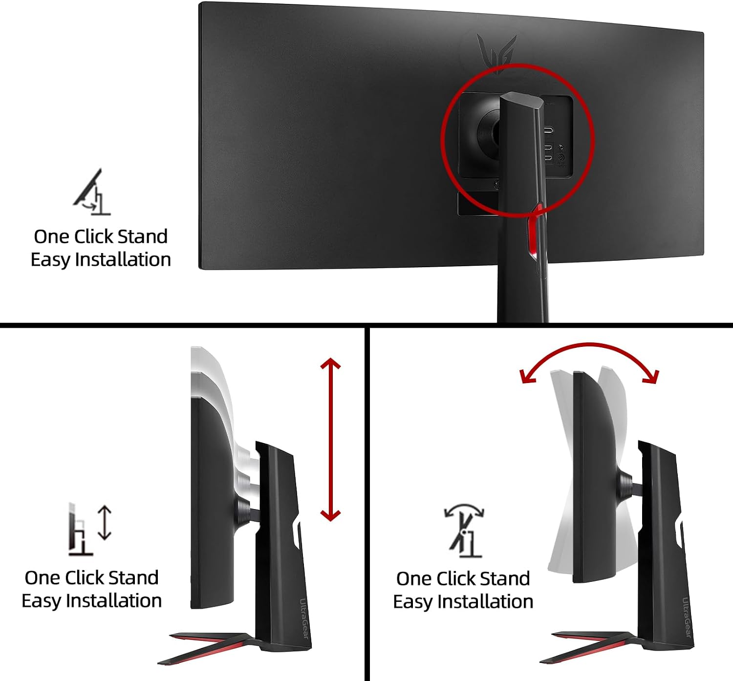 LG 34 Inch Curved Ultragear QHD(3440x1440) IPS Gaming Monitor, 160Hz, AMD FreeSync, HDR10, sRGB 99%, OnScreen Control, Multitasking and Content Creation, DisplayPort & HDMI, Tilt/Height Adjustable