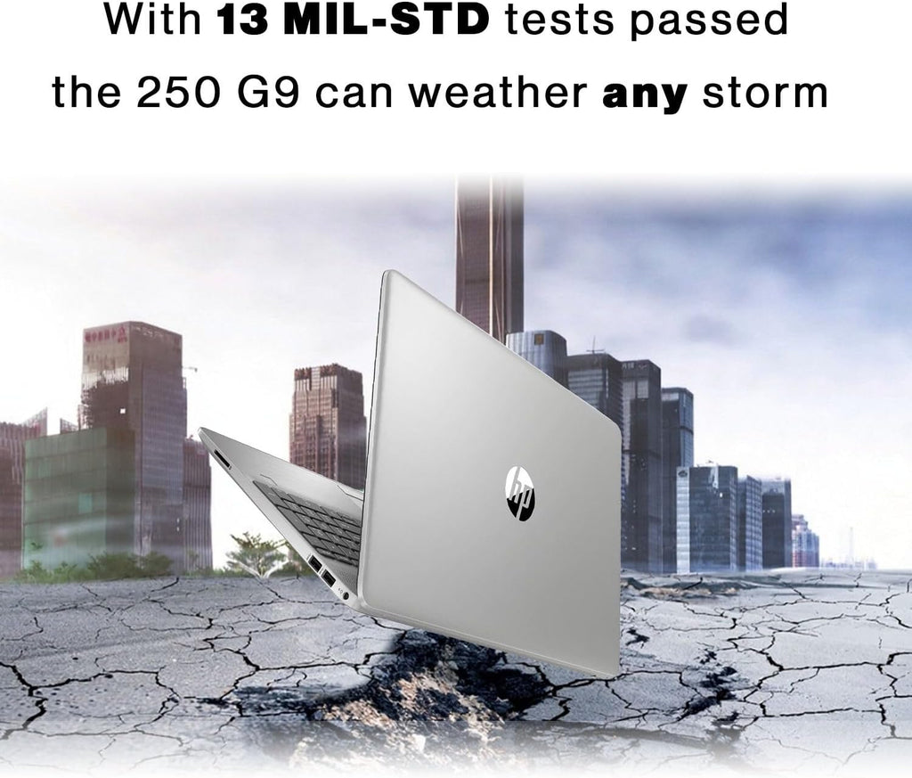 HP 250 G9 Laptop, 15.6' FHD Screen, Intel Celeron Dual Core Processor Series, 8GB RAM, 256GB SSD, Windows 11 Pro, Anti-Glare Coating, HD Camera with Temporal Noise Reduction