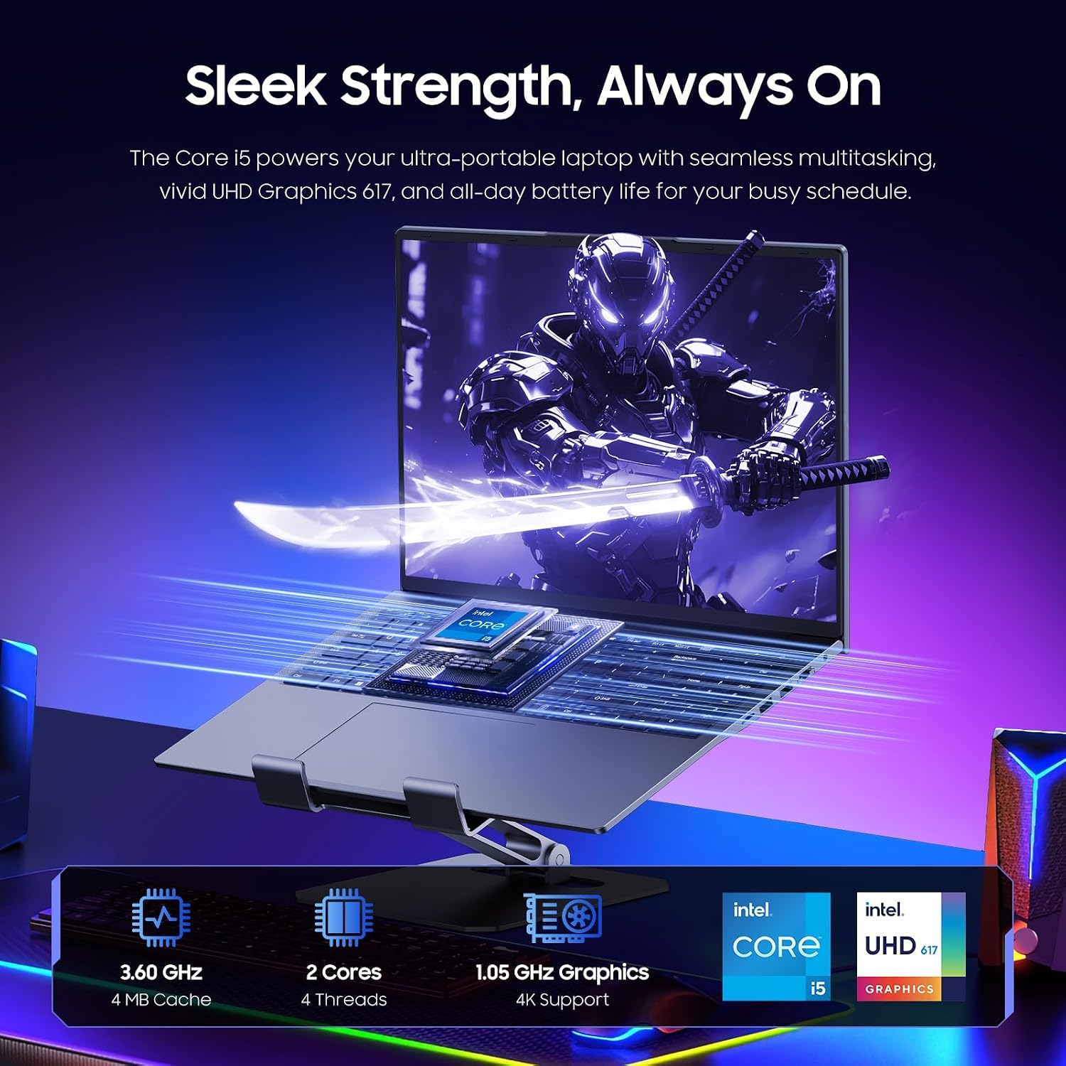 16' Core i5 Laptop, 16GB RAM, 512GB SSD, MS Office 2024, IPS(1920 x 1200) 16:10 Display, Win 11 Pro Notebook Computer with BT5.0 Wi-Fi, 3xUSB A, HDMI, RJ45, Backlit Keyboard, Space Grey