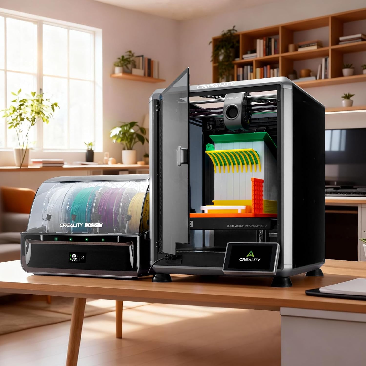Official Creality CFS-C, Multicolor Printing Upgraded Filament System Easy Installation External Cutter and Buffer One-Stop Retrofit for K1 SE, K1, K1C, K1 Max 3D Printers