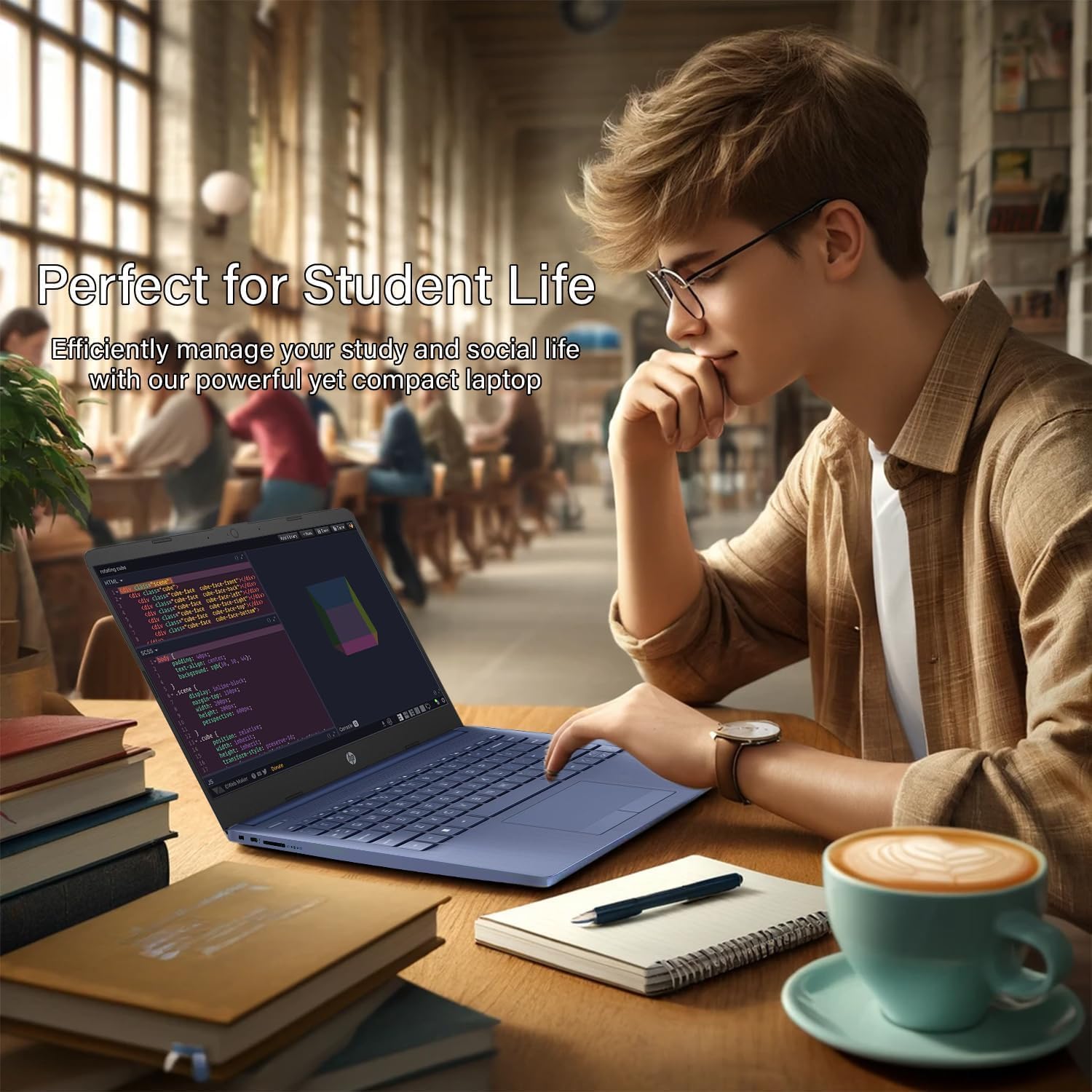 HP 14 Ultrabook • Intel 4-Core CPU • Back to School Limited Edition with Microsoft 365 • 16GB RAM • 1600GB Storage (64GB OnBoard withHP 512GB P500 Portable SSD + 1TB OneDrive) • Win11 Pro • Royal Blue