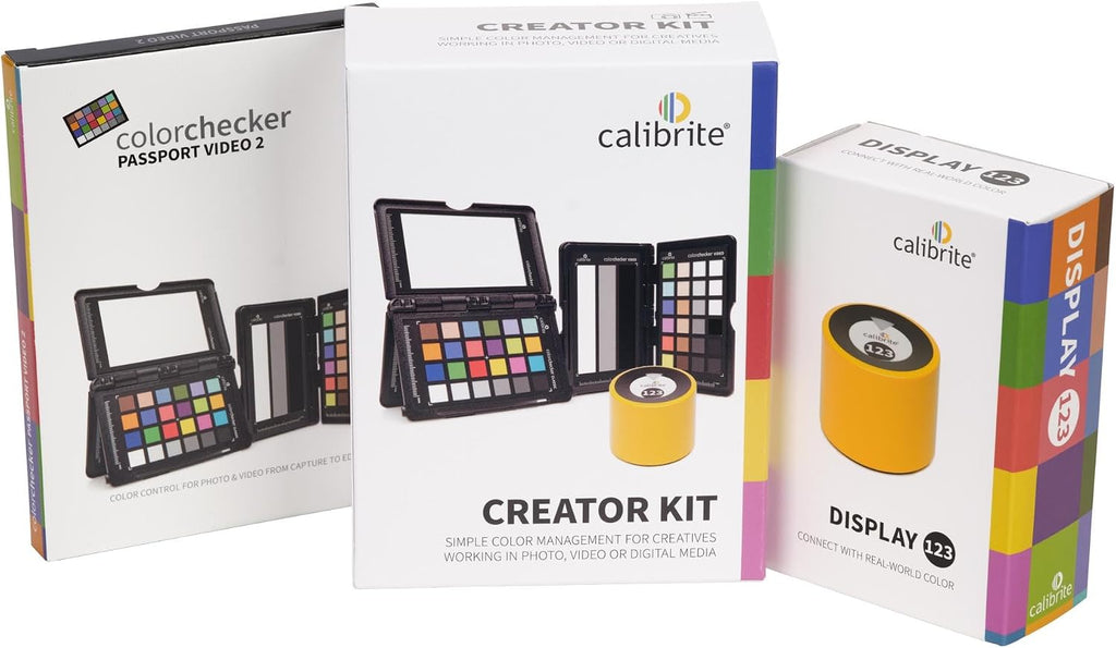 Calibrite Creator Kit w/Display 123 Colorimeter and ColorChecker Passport Video 2, Monitor Calibration and Capture Color Control System for Photography and Filmmaking Workflows (CC123-PPV2)