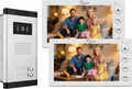 Wired Video Apartment Intercom System,2/3/4/5/6/8/10/12 Units Family 7 inch Monitor Video Door Phone Kit,Indoor Outdoor Video Doorbell,2 Way Audio for Home (1 Doorbell + 2 Monitor)