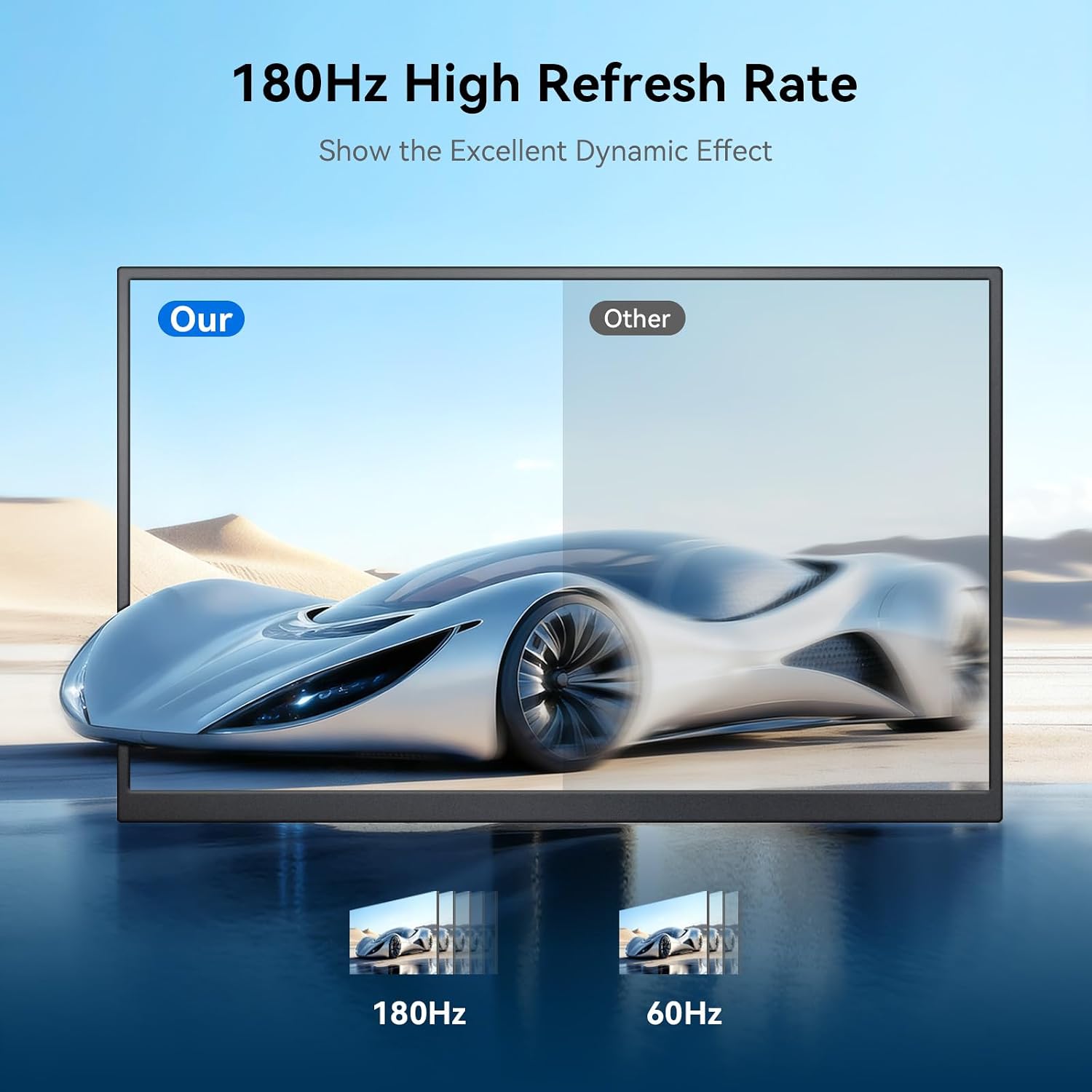 24' 180Hz Gaming Monitor, 2.5K 2560x1440 QHD Fast IPS 112.5% sRGB Large Portable Monitor, Height & Rotation Adjustable Stand Type-C HDMI Eye Care External Screen for Laptop Phone PS4&5 Switch Xbox